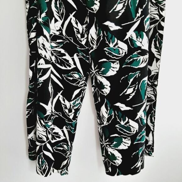 GAP Palazzo Wide Leg Light Flowy Pull-On Pants Green Floral Print Sz XXL - Picture 9 of 12